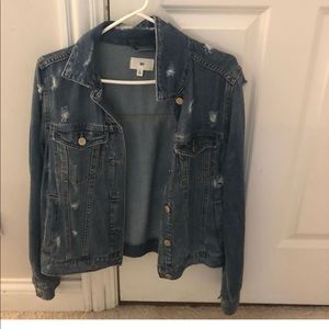 Distressed jean jacket